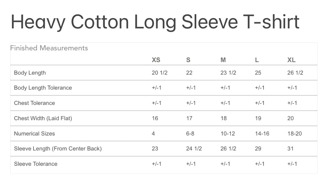 2XL Long Sleeve Tshirt Unisex