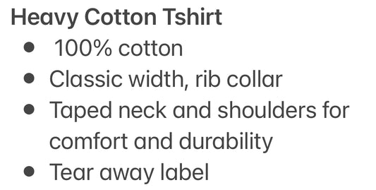 XL Heavy Cotton Tshirt Unisex