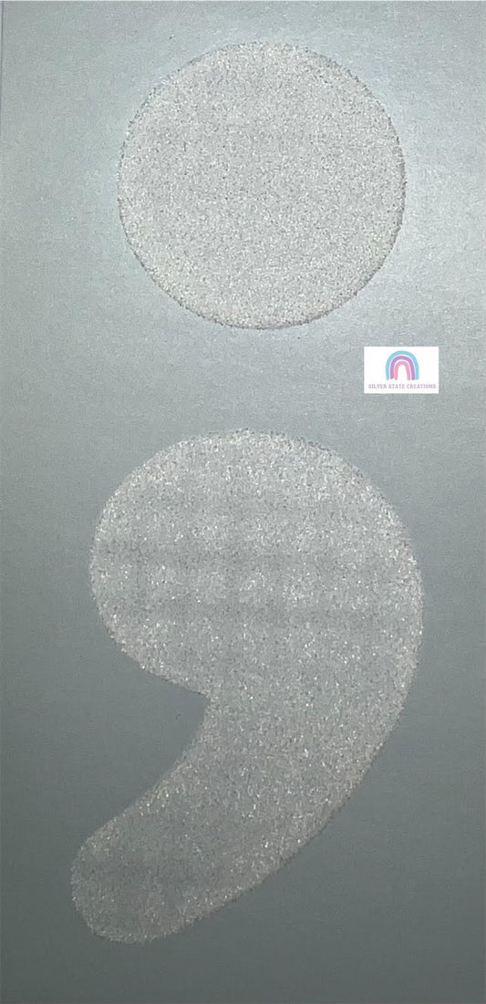 Semi Colon - White or Black Ink - Pocket or Sleeve