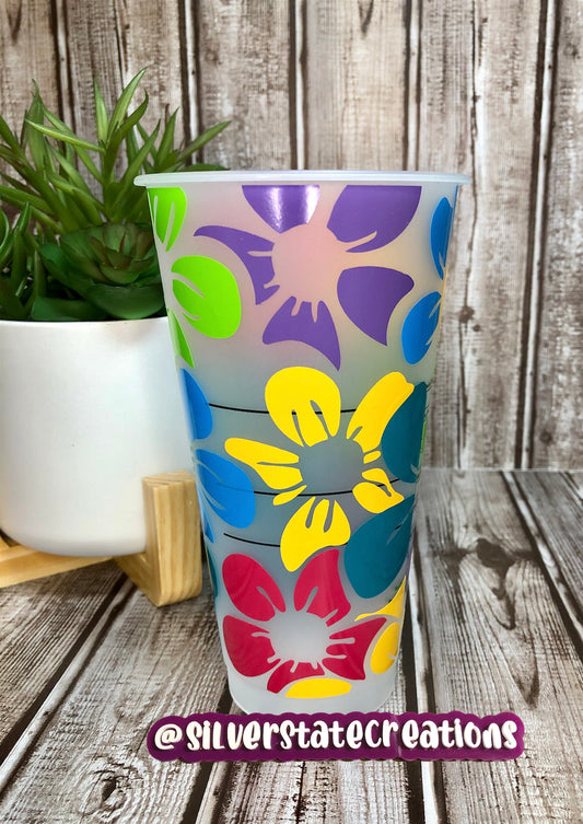 Aloha Flowers Reusable 24oz Cold Cup
