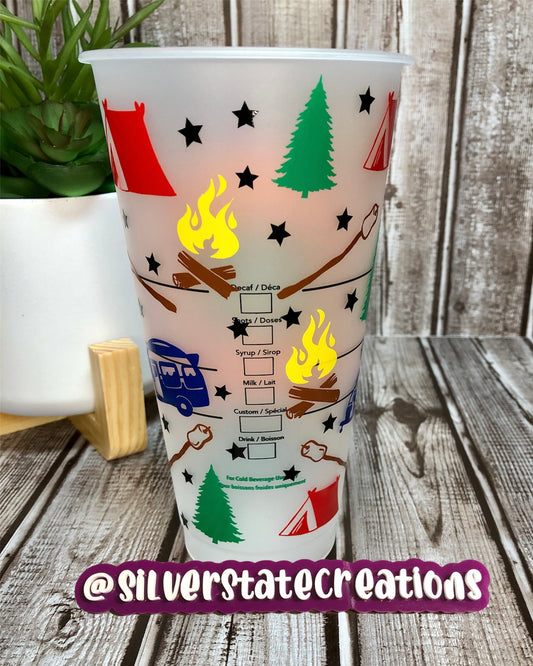 Life is Better Around the Campfire Reusable 24 oz Cold Cup - Multi colored