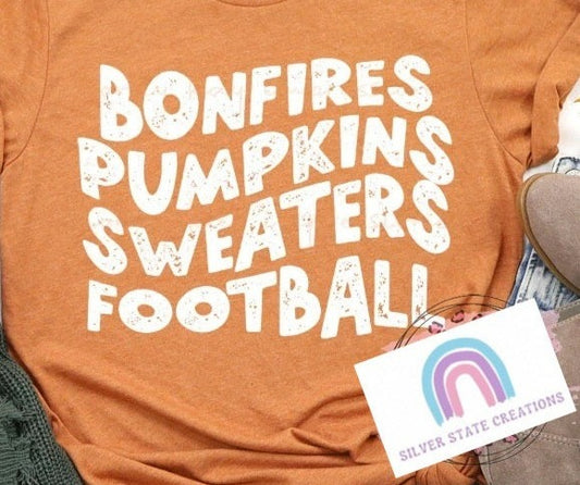 Bonfires Pumpkins Sweaters Football