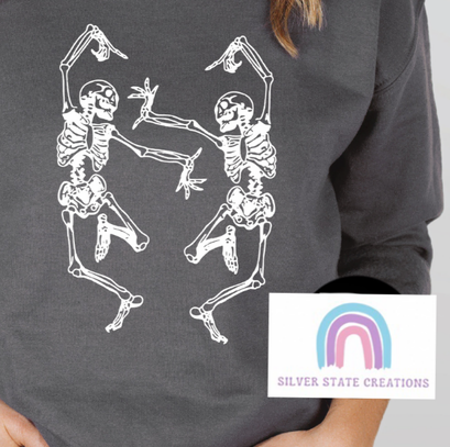 Dancing Skellies - Black or White Ink