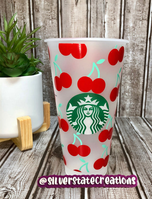 Cherries Reusable 24 oz Cold Cup