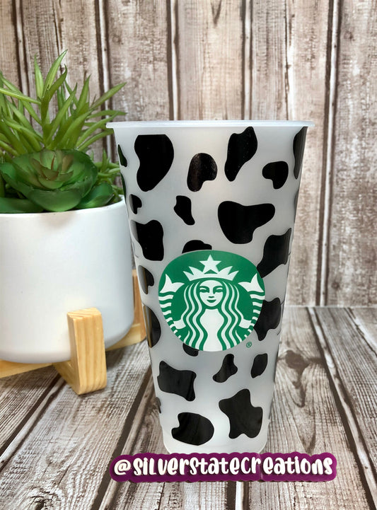 Cow Print Reusable 24 oz Cold Cup