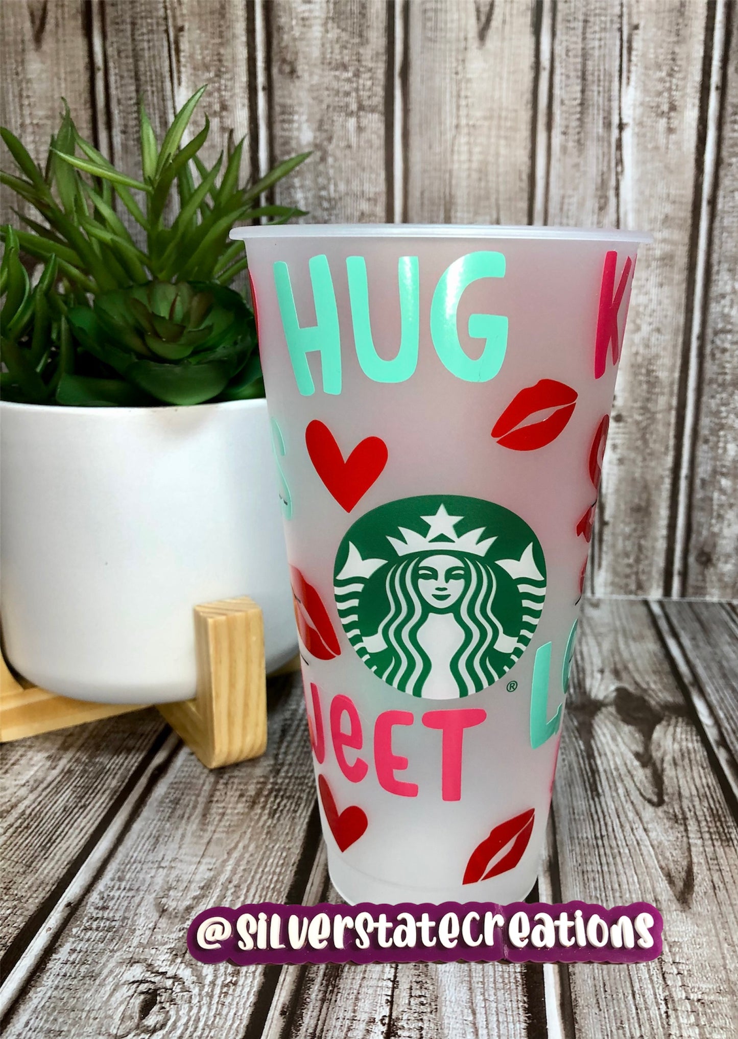 Love Kisses Reusable 24 oz Cold Cup