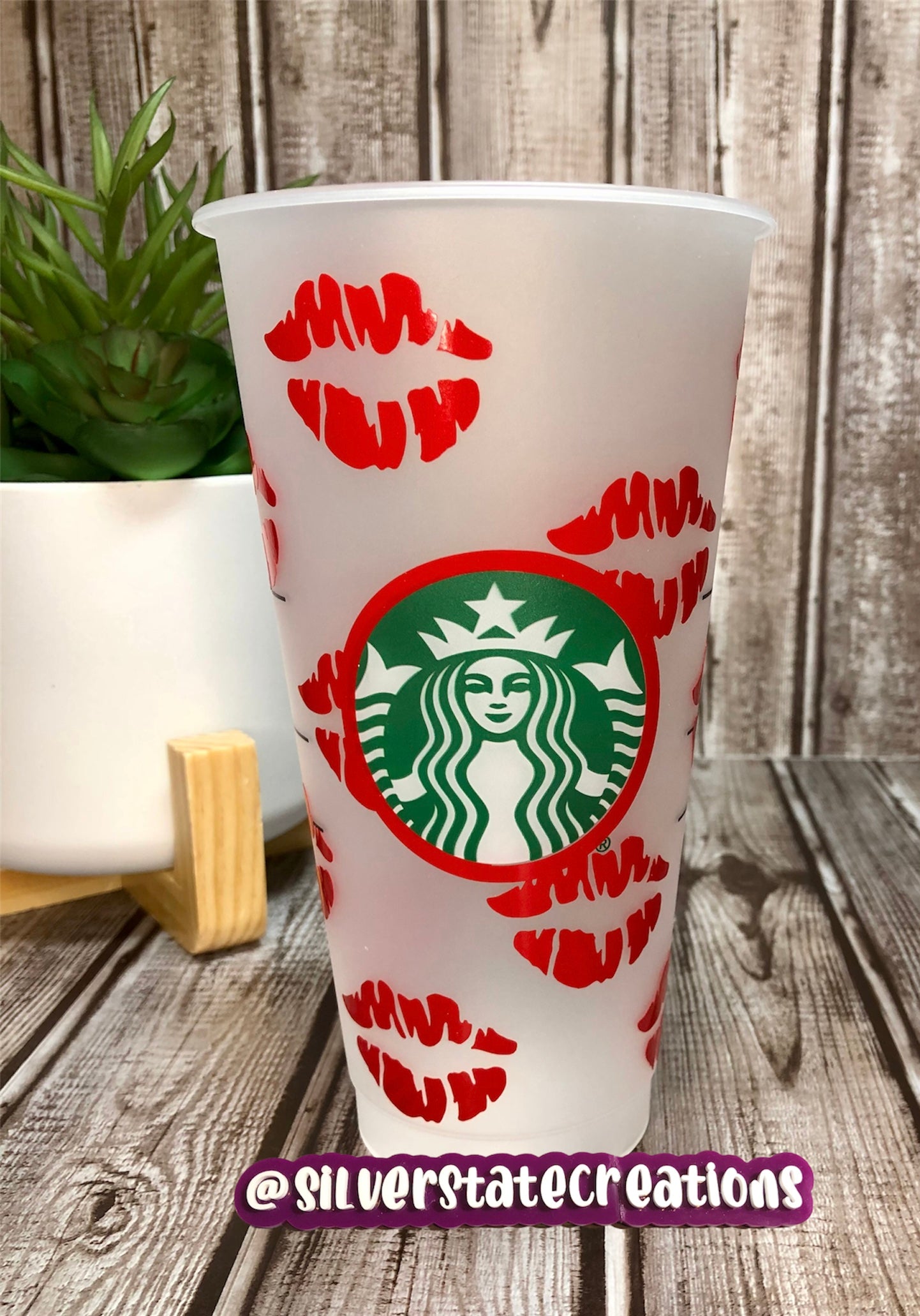 Kiss Lips Reusable 24 oz Cold Cup