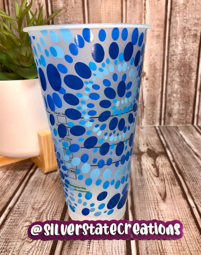 Tie Dye Reusable 24 oz Cold Cup - Blue Shades