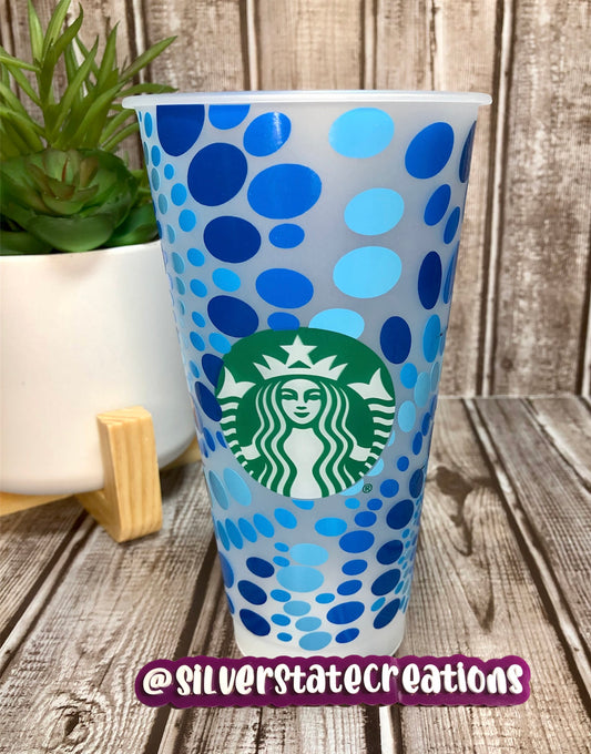 Tie Dye Reusable 24 oz Cold Cup - Blue Shades